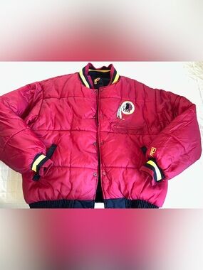NFL Vintage PRO PLAYER Washington Redskins Reversible Puffer Jacket 90s XL READ